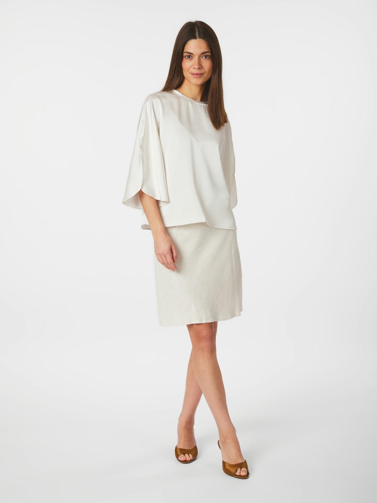 Neo Noir Liora Heavy Sateen Blouse,  Pearl - 5