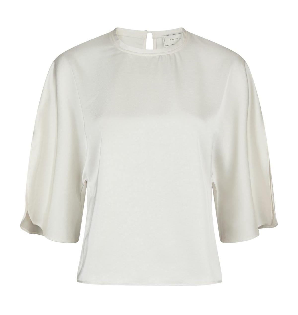 Neo Noir Liora Heavy Sateen Blouse,  Pearl