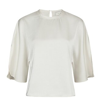 Neo Noir Liora Heavy Sateen Blouse,  Pearl