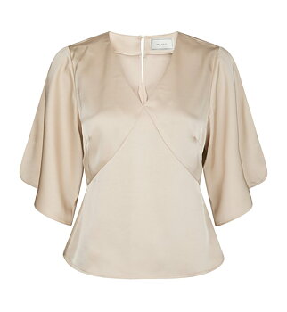 Neo Noir Remana Heavy Sateen Blouse, Champange