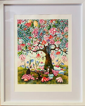 Inramad poster A3: CupCake Garden