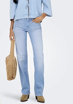 Only Blush Jeans Mid Straight Light Blue Denim