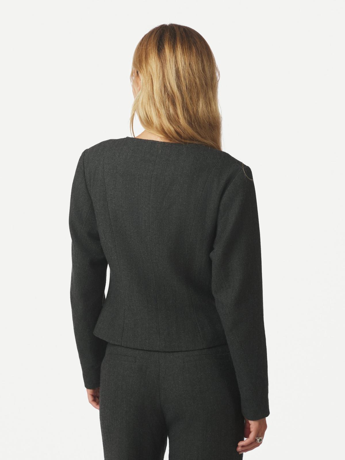 Neo Noir Amanda Herringbone Jacket, Antracit - 4