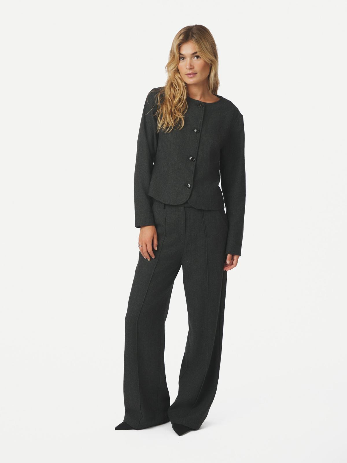 Neo Noir Amanda Herringbone Jacket, Antracit - 5