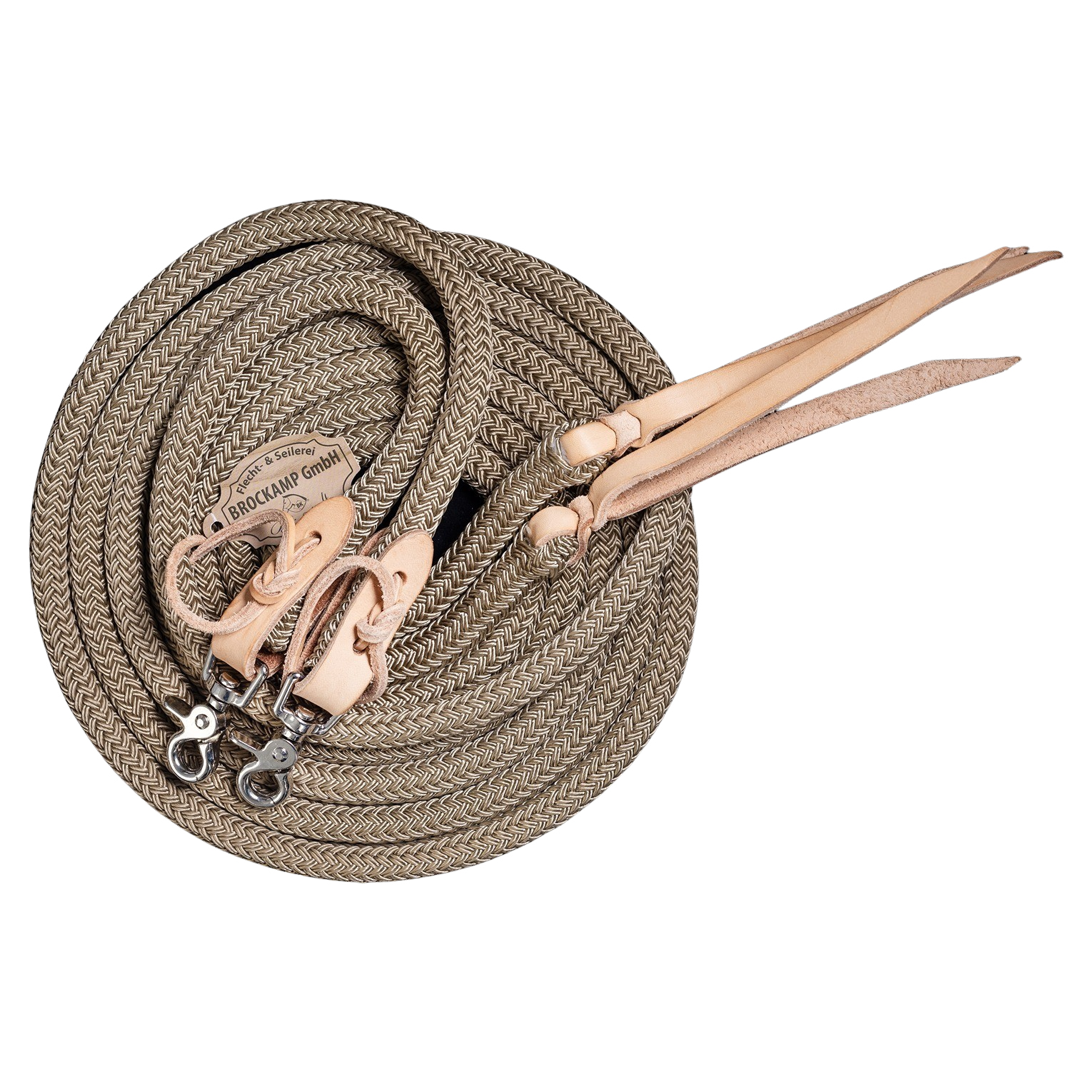 Brockamp Split Reins in rope, beige