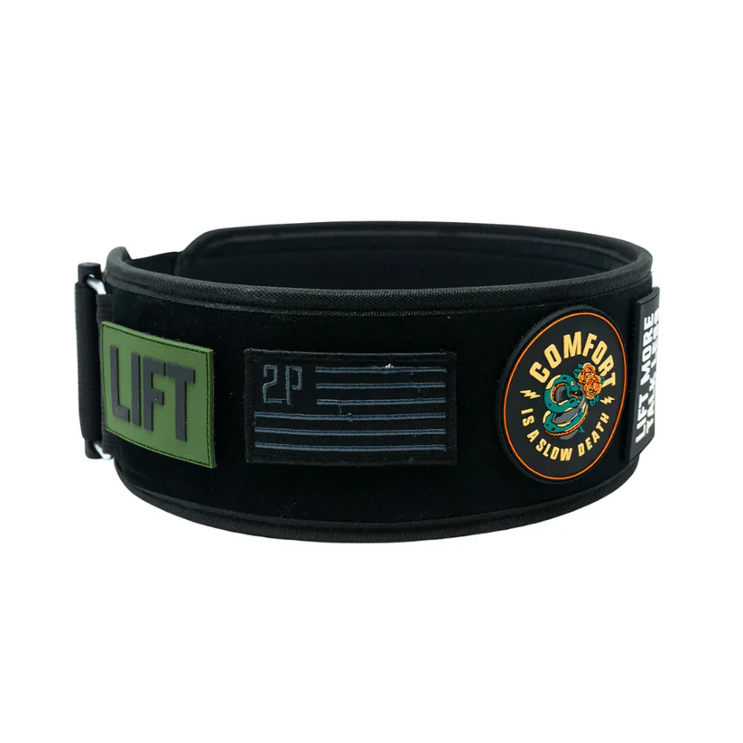 2POOD Black Velcro Patch  4" Weightlifting Belt - 3