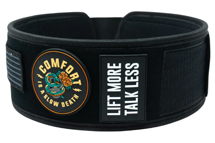 2POOD Black Velcro Patch  4" Weightlifting Belt - 6