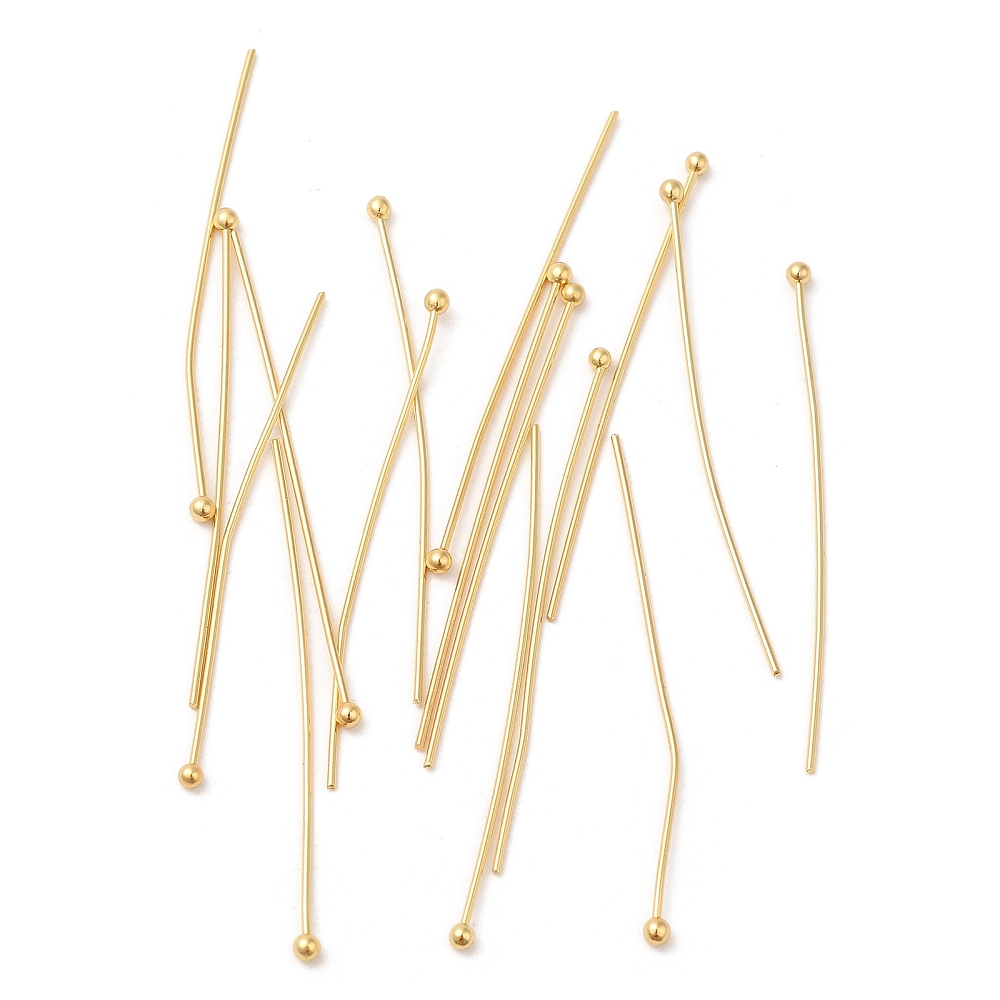 Hattpinnar förgylld mässing 45×0,6 mm – 20 st