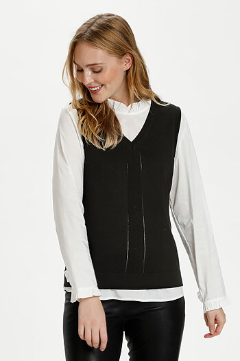 Culture - Annemarie Drop Vest Black