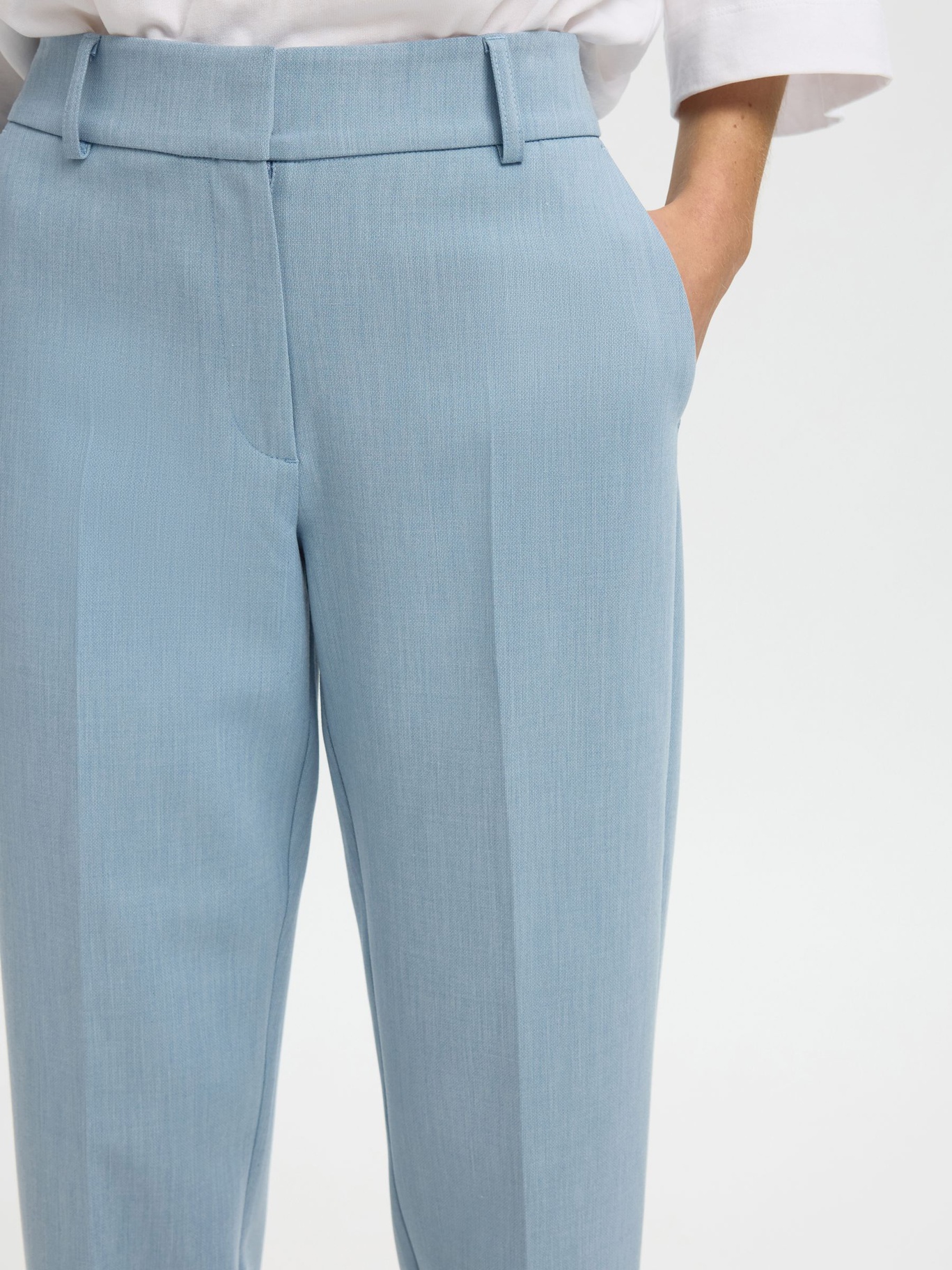 Selected Femme Cropped Tapered Trousers Blue - 5
