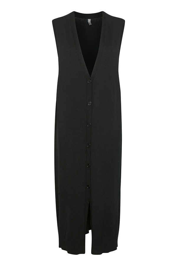 Culture - Annemarie Long Vest V-neck Black - 3