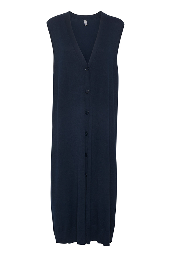 Culture - Annemarie Long Vest V-neck Black - 5