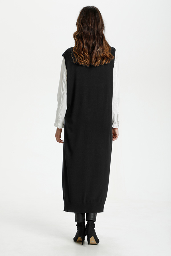 Culture - Annemarie Long Vest V-neck Black - 6