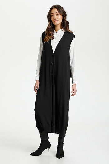 Culture - Annemarie Long Vest V-neck Black