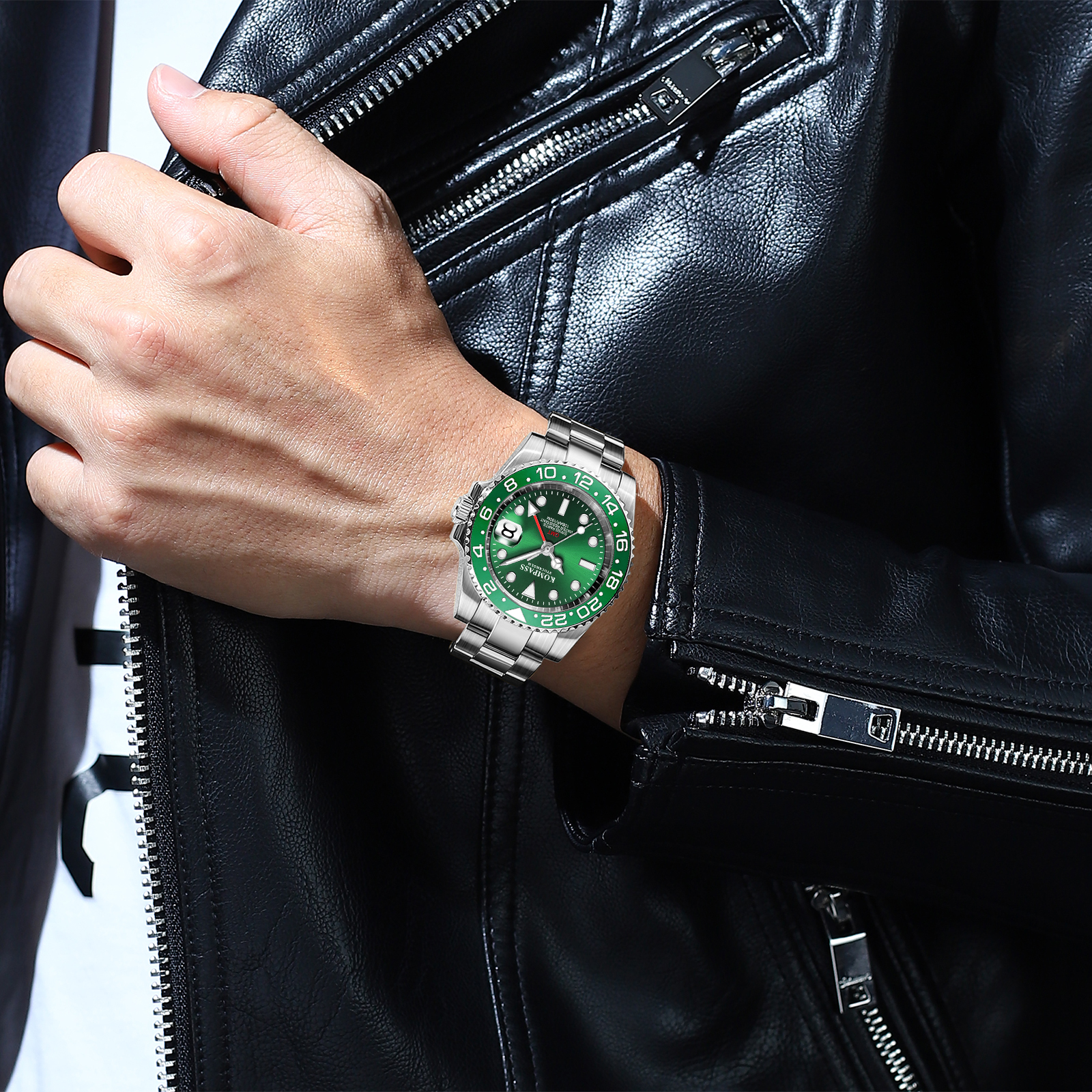 Kompass GMT-Professional Sapphire Steel Green - 5