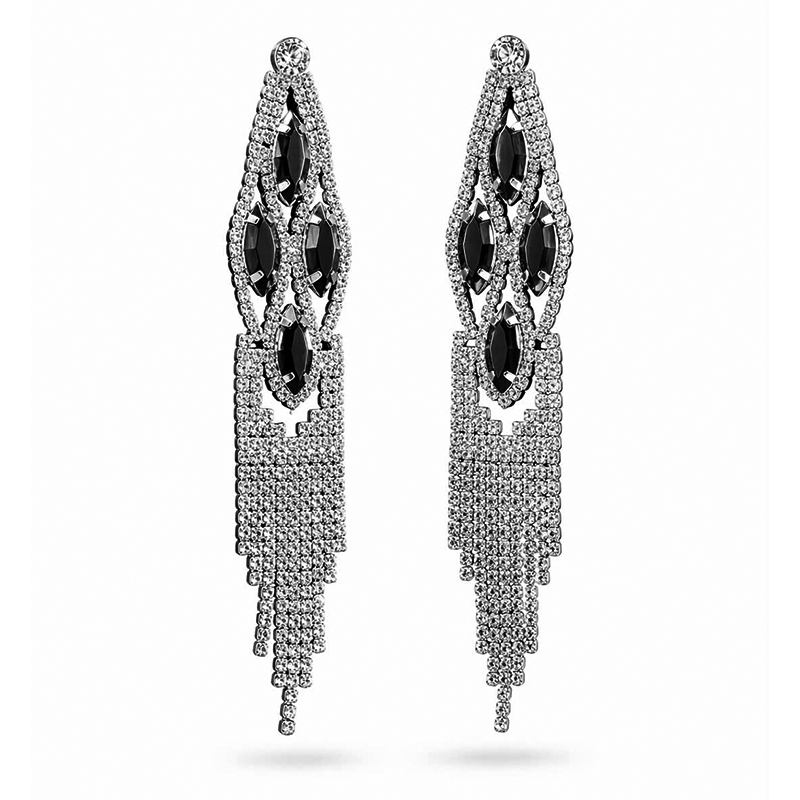 STRASSÖRHÄNGEN | Crystal/svart