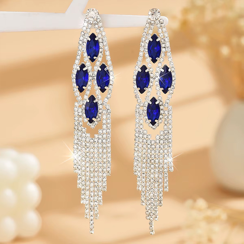 STRASSÖRHÄNGEN | Crystal/blå - 3
