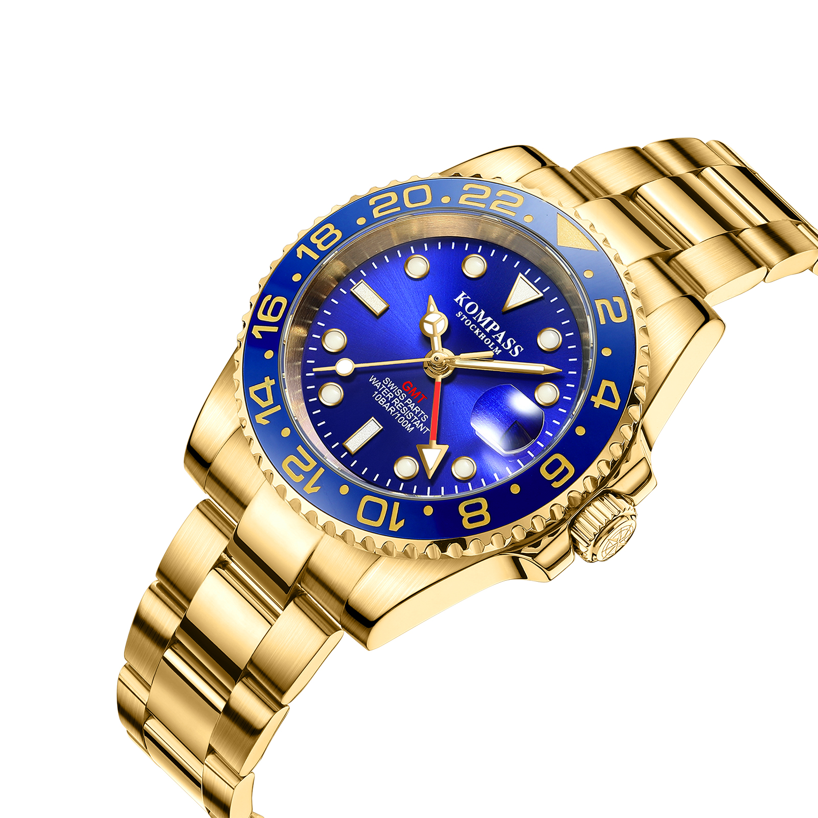 Kompass GMT-Professional Sapphire Steel Gold Blue - 2