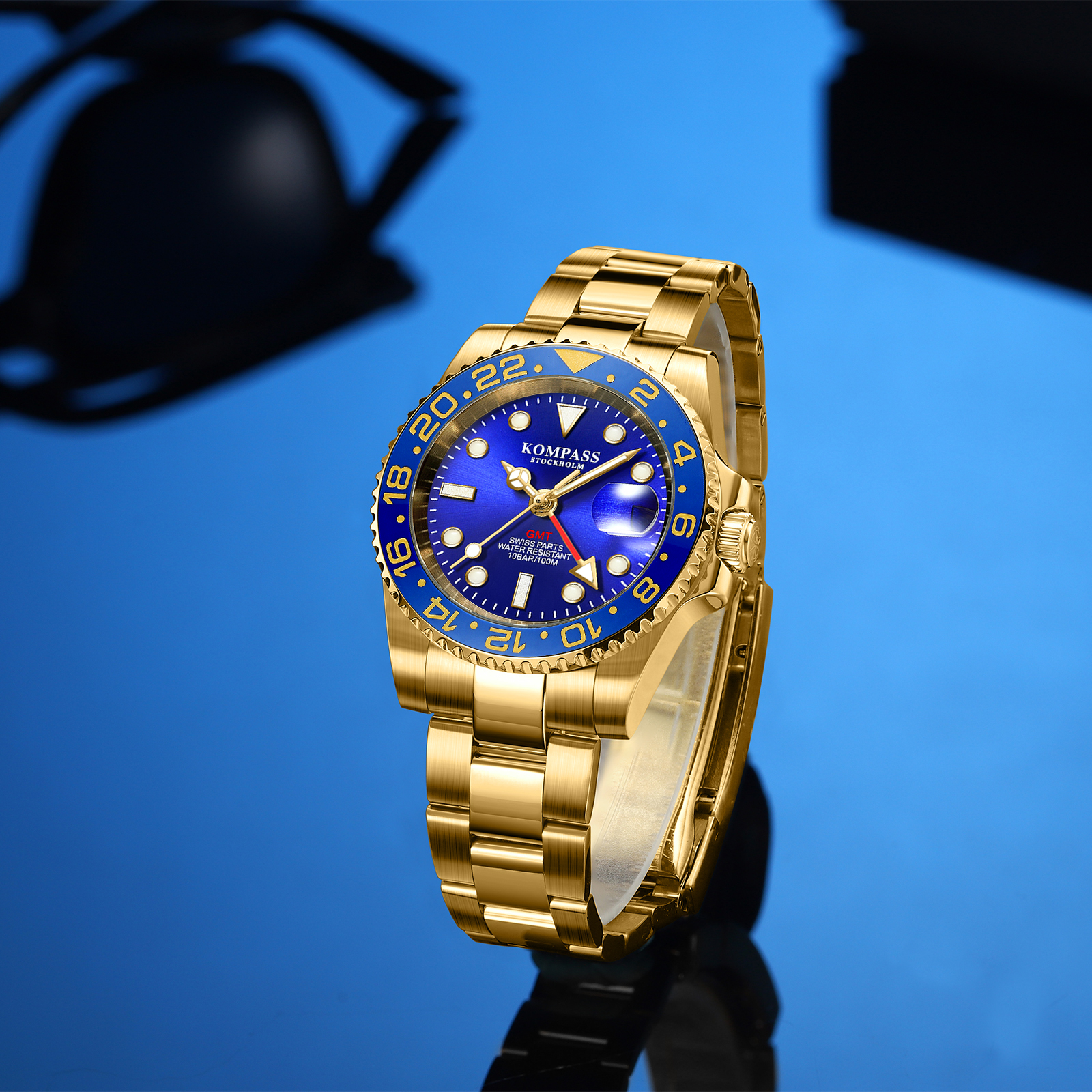 Kompass GMT-Professional Sapphire Steel Gold Blue - 6