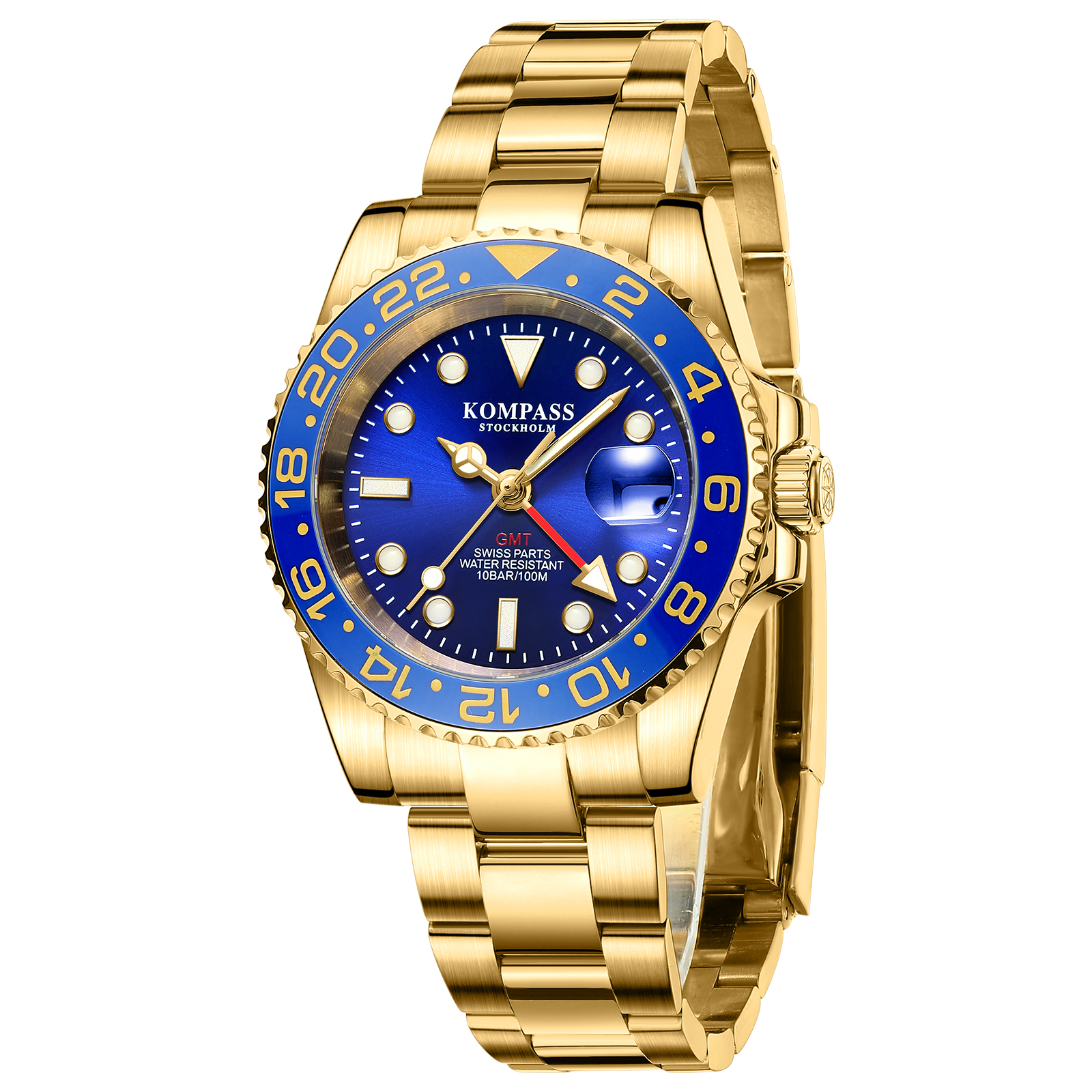 Kompass GMT-Professional Sapphire Steel Gold Blue - 3
