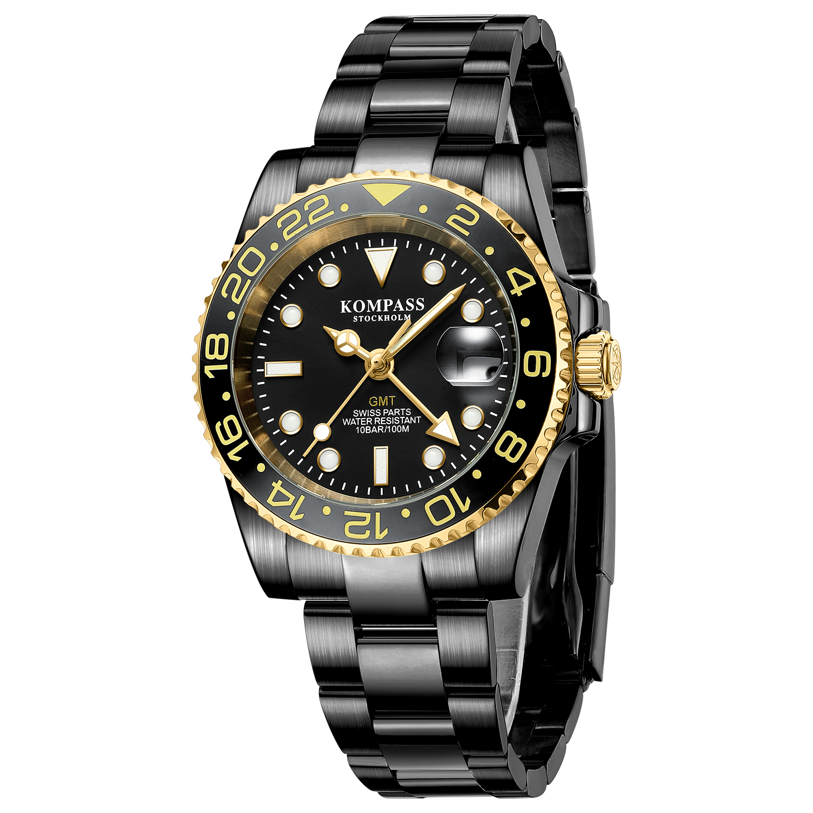 Kompass GMT-Professional Sapphire Steel Black Gold - 3