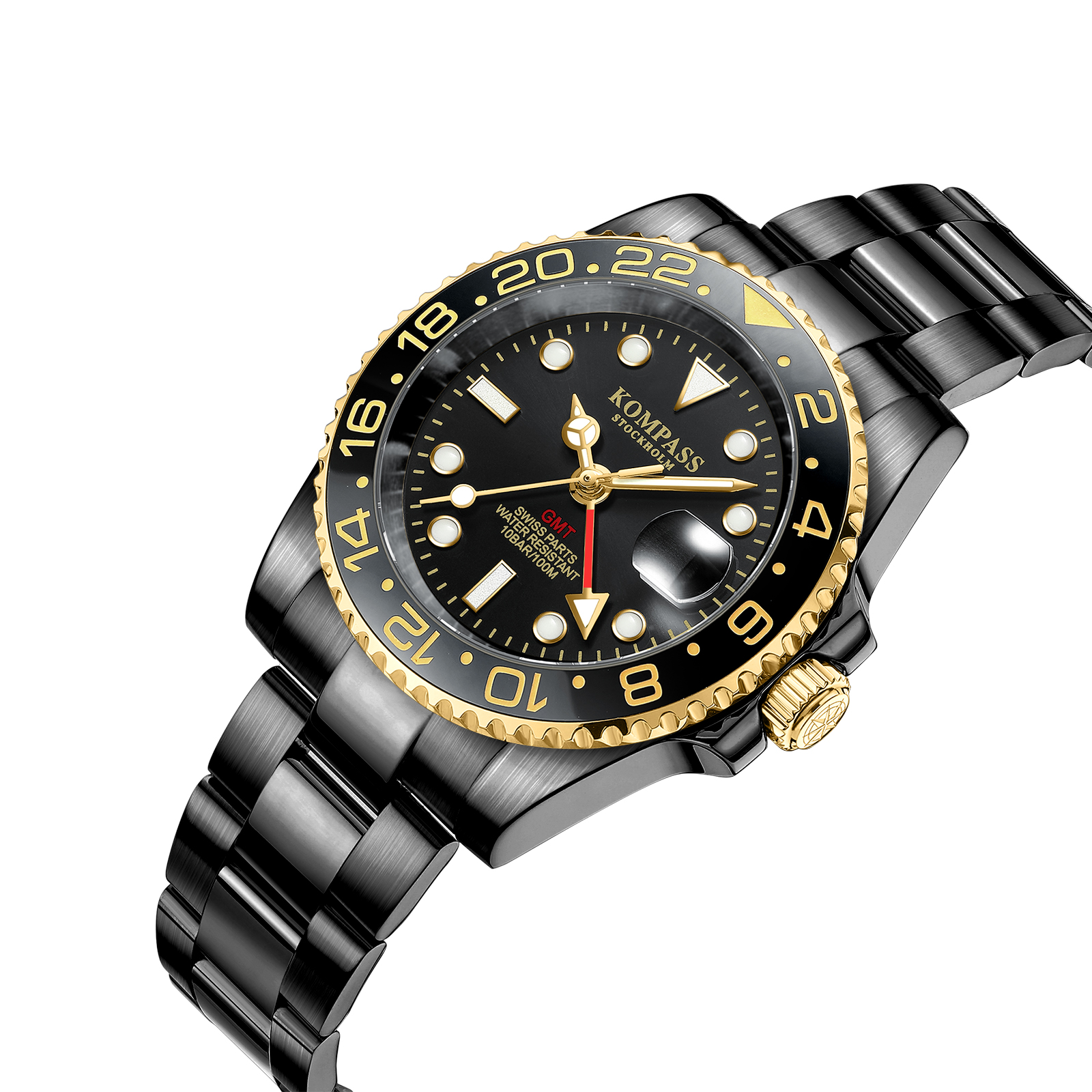Kompass GMT-Professional Sapphire Steel Black Gold - 2