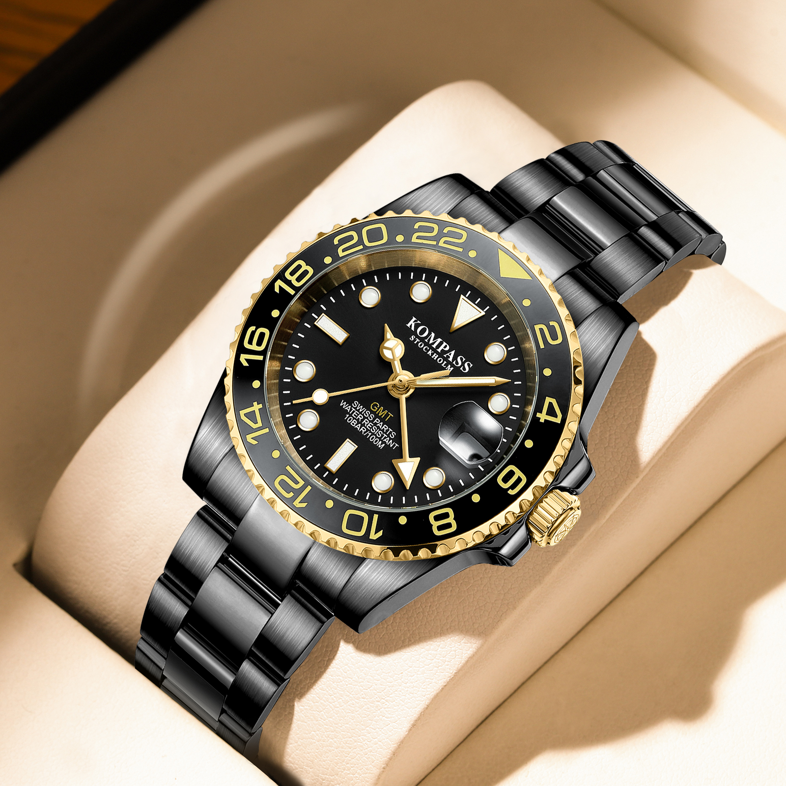 Kompass GMT-Professional Sapphire Steel Black Gold - 6