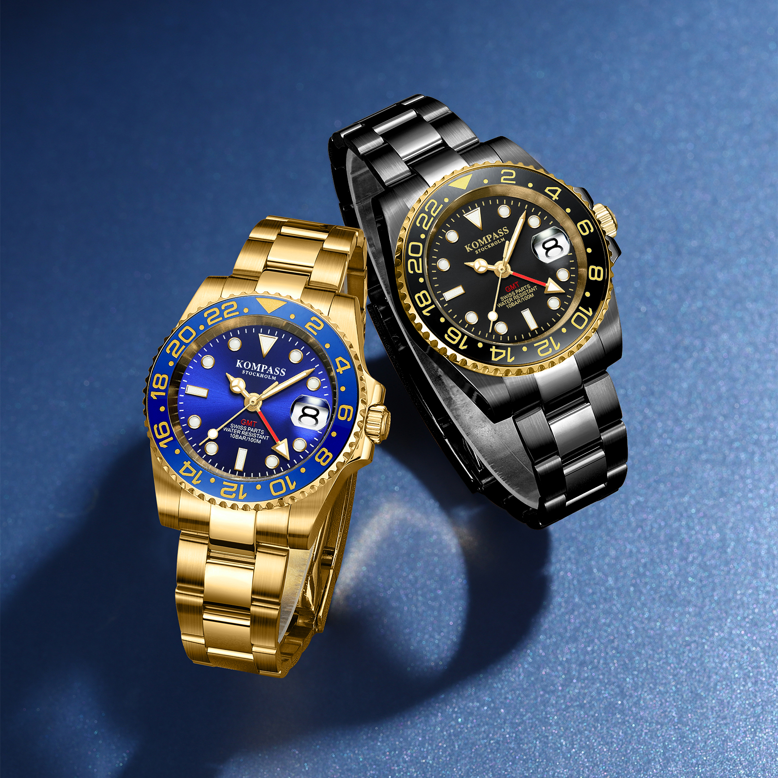 Kompass GMT-Professional Sapphire Steel Black Gold - 7