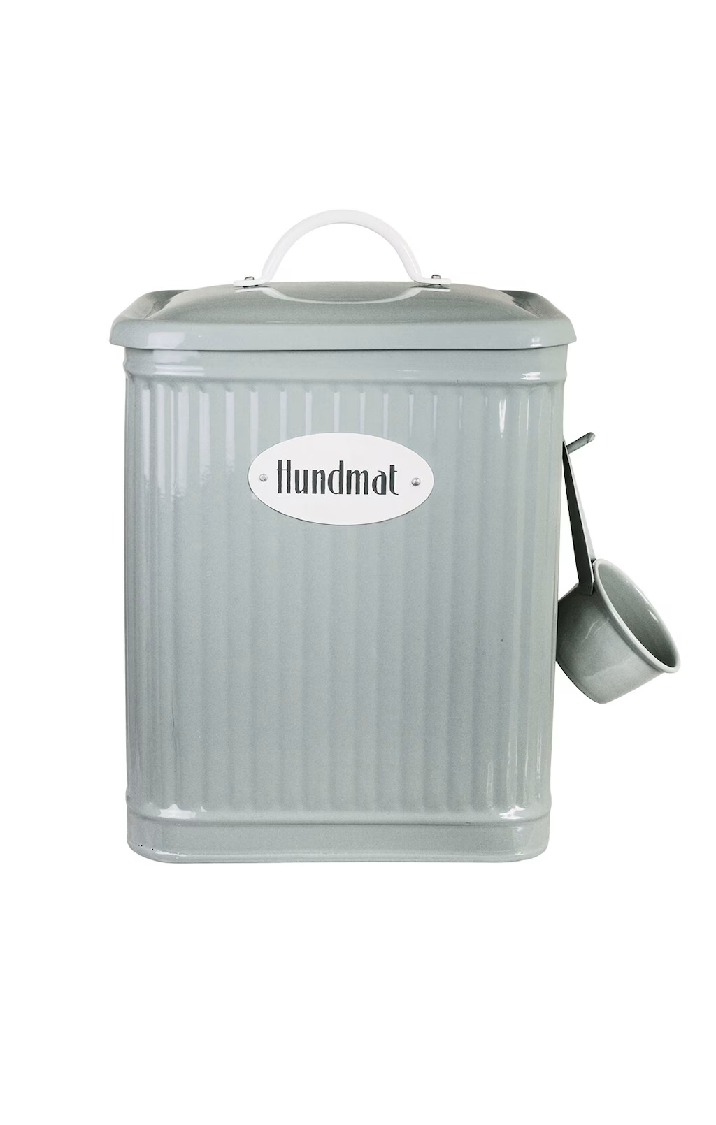 Plåtburk med lock och skopa - Hundmat - Grön - 2