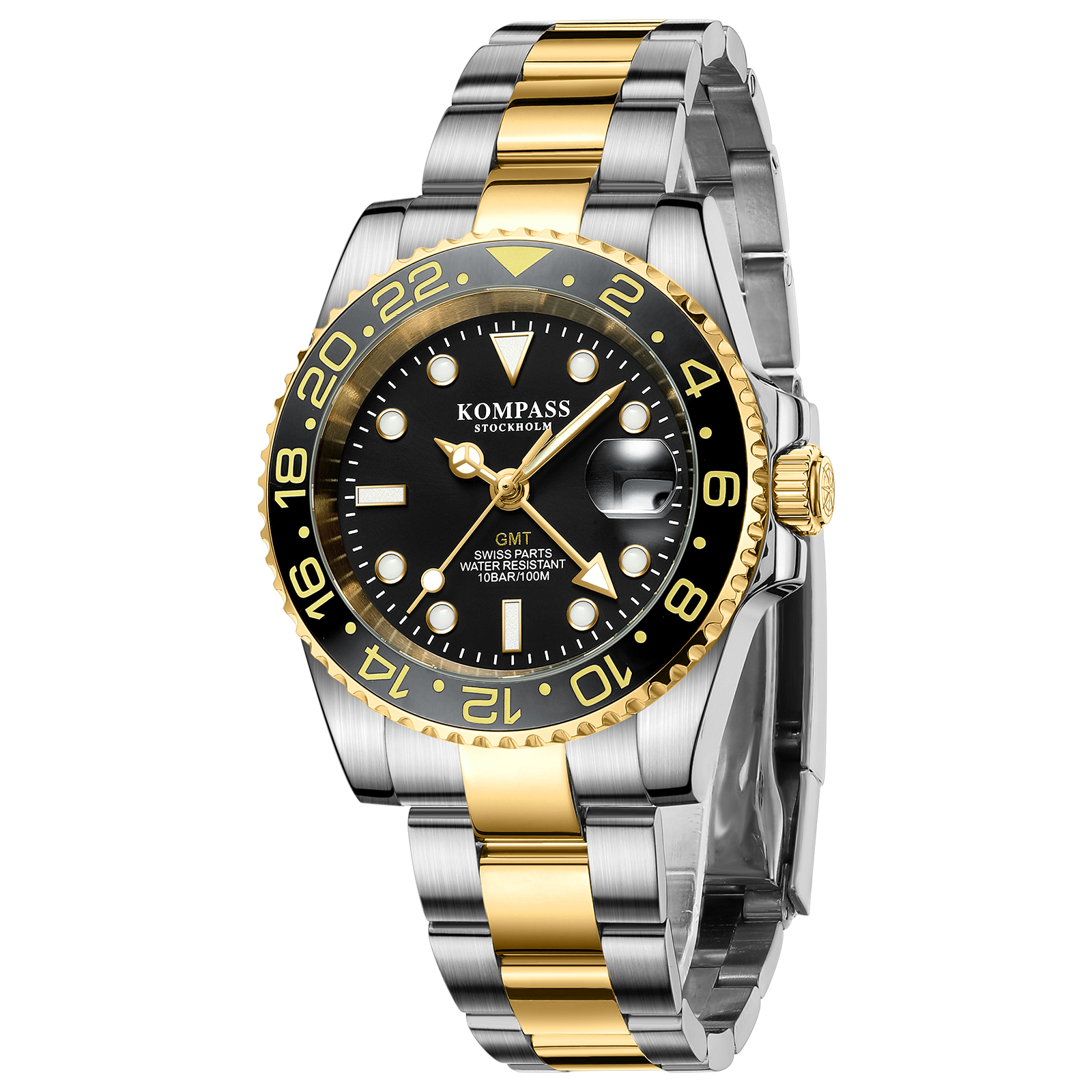 Kompass GMT-Professional Sapphire Steel Silver Black Gold - 3