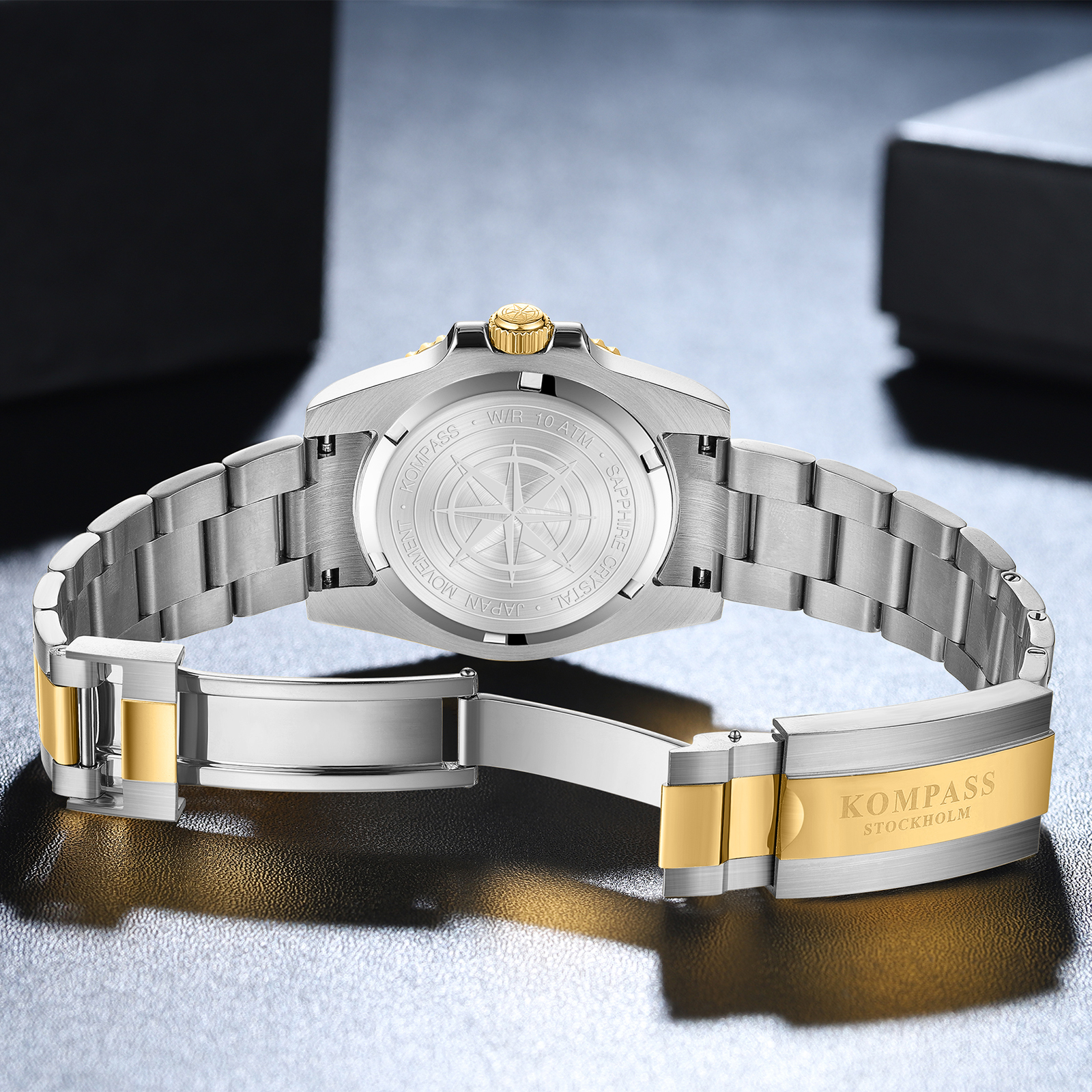 Kompass GMT-Professional Sapphire Steel Silver Black Gold - 9