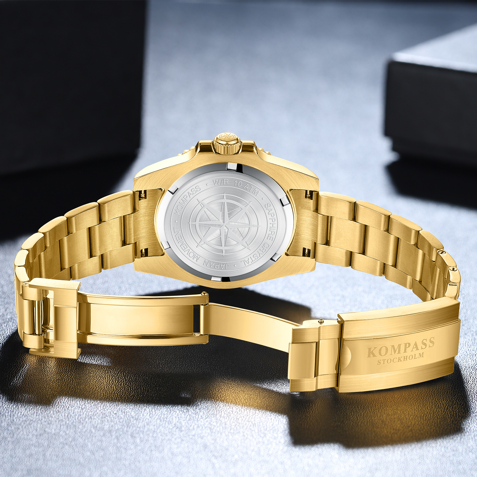 Kompass GMT-Professional Sapphire Steel Gold Black - 9