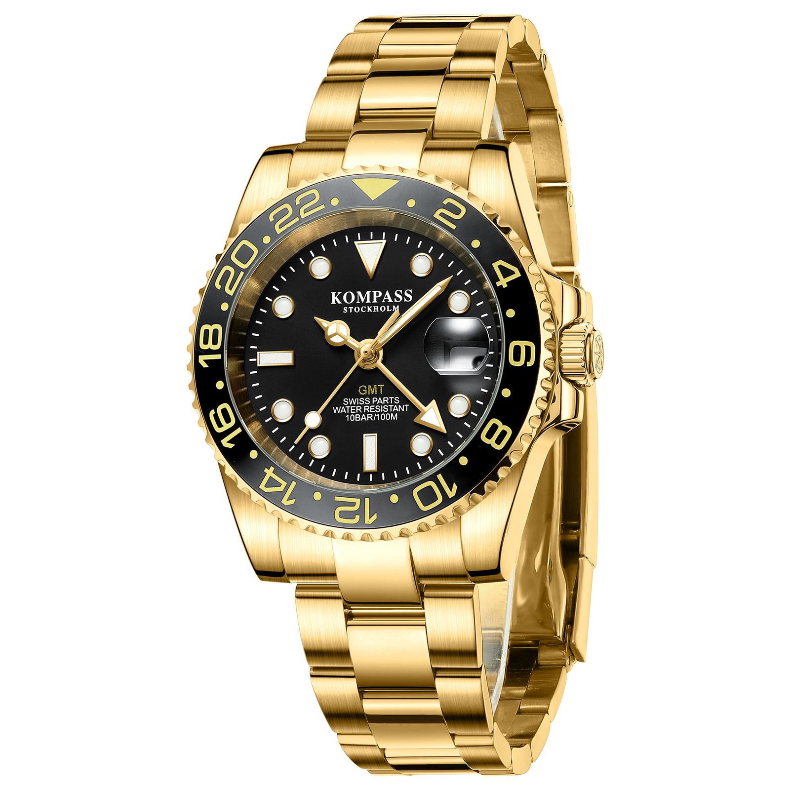 Kompass GMT-Professional Sapphire Steel Gold Black - 3