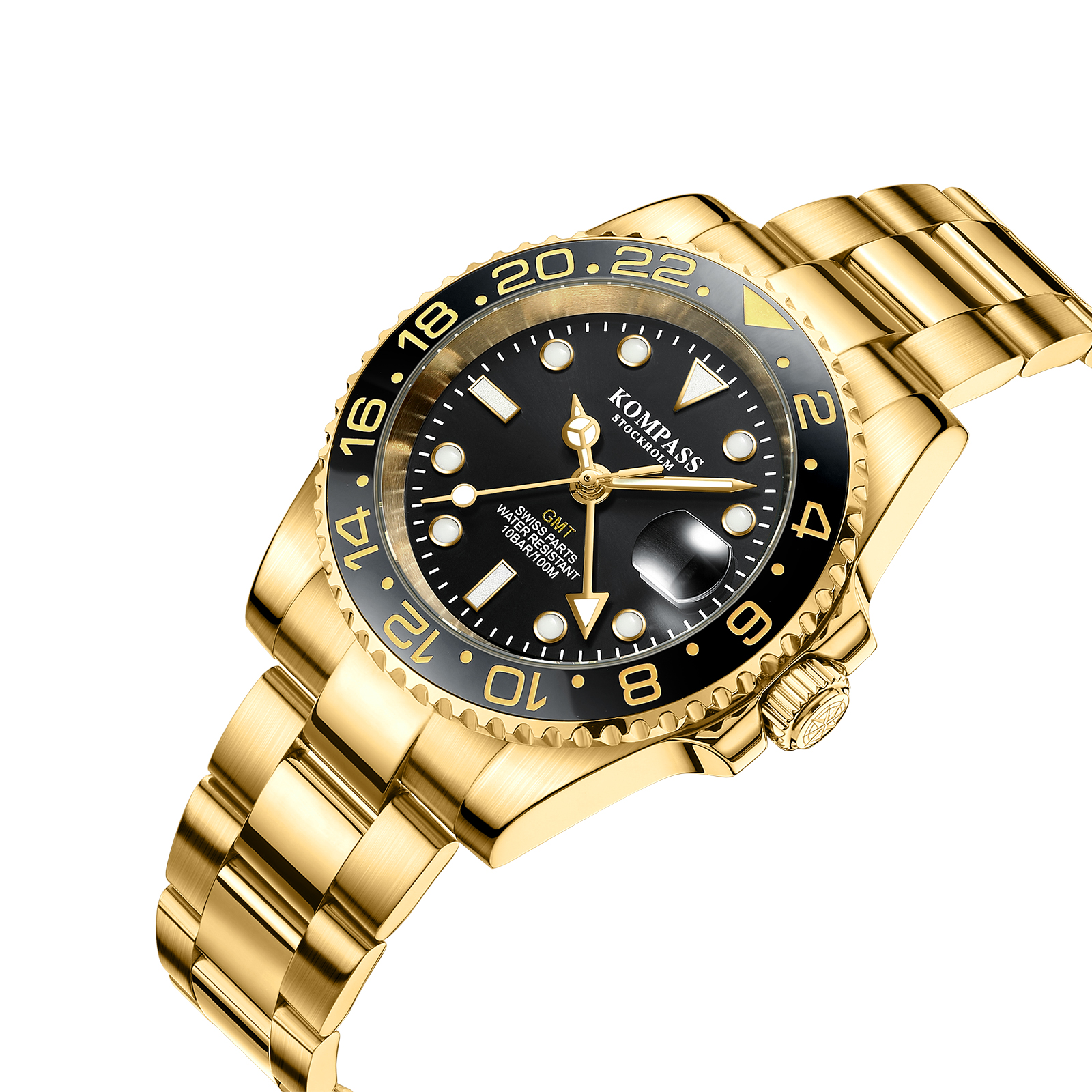 Kompass GMT-Professional Sapphire Steel Gold Black - 2