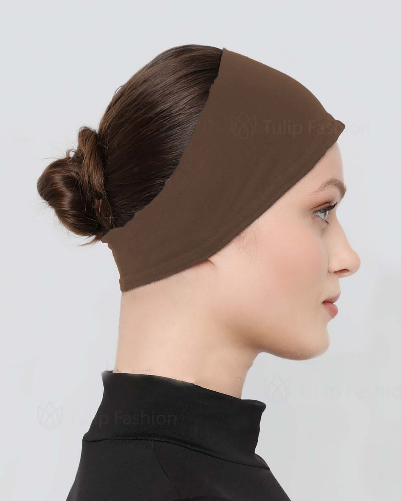 Underscarf - Jersey silicone non-slip hairband - Brown