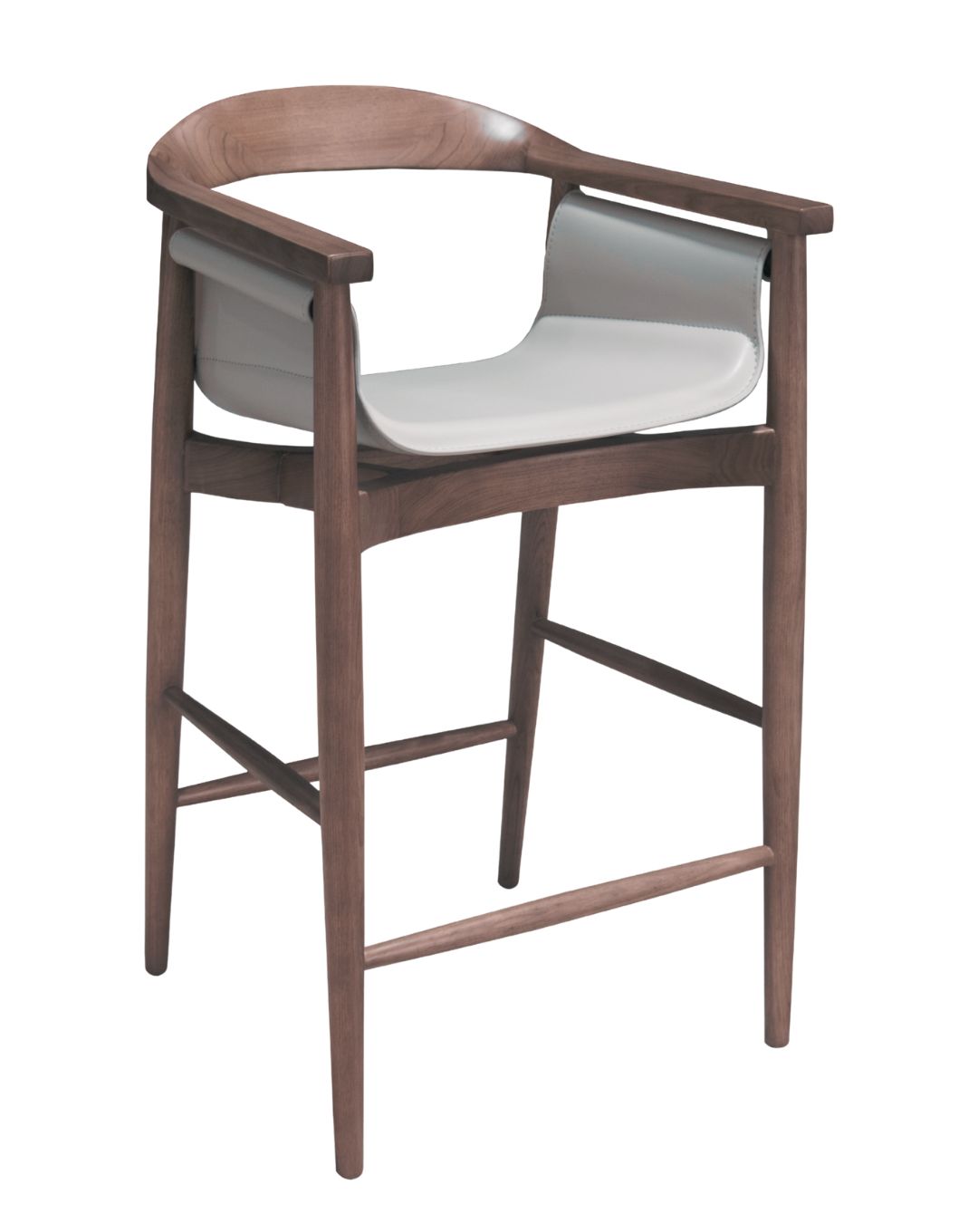Barstol i valnötsfinish/beige