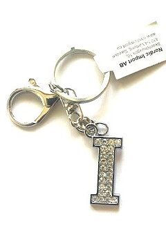 Nyckelring strass silver I  6-pack