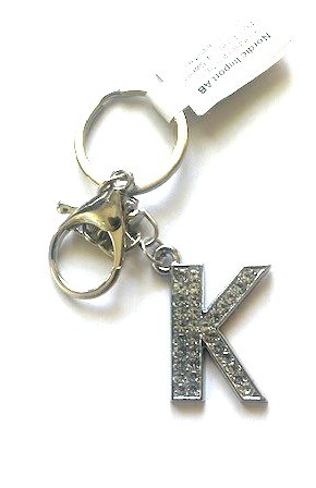 Nyckelring strass silver K  6-pack  
