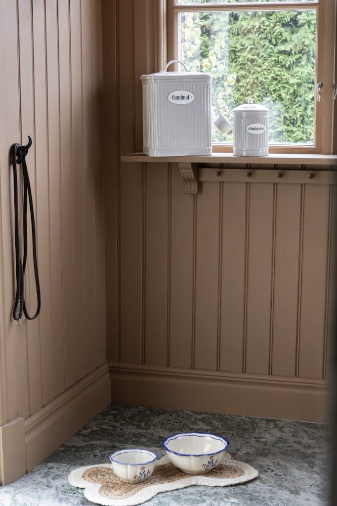 Plåtburk med lock och skopa - Hundmat - Beige - 2