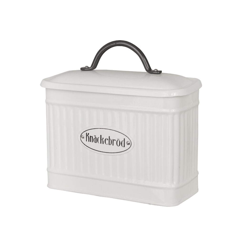 Plåtburk med lock för knäckebröd - Vit - 2