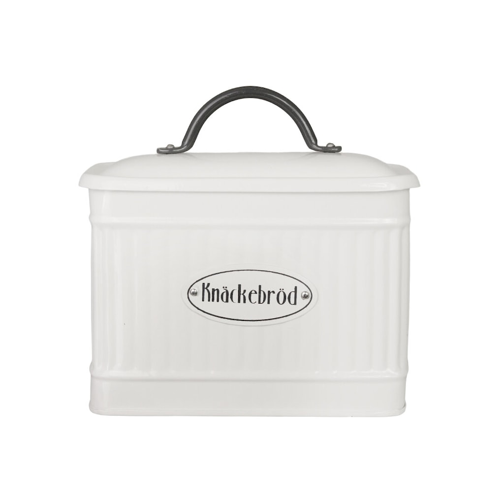 Plåtburk med lock för knäckebröd - Vit - 3