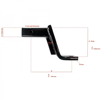 OFD Trailer Hitch Ball Mount Drop 2"