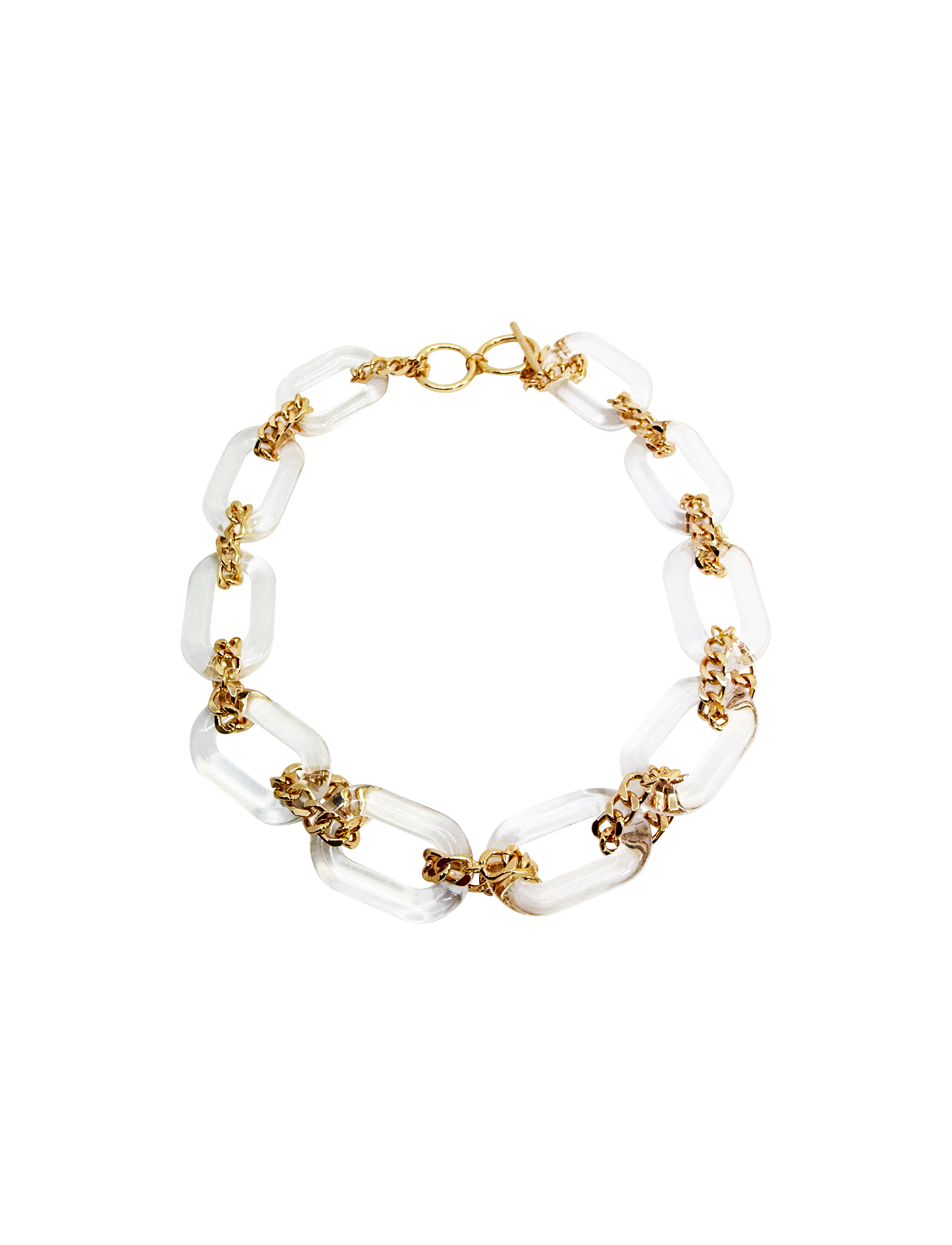 CHAYA CHAIN NECKLACE CLEAR GOLD