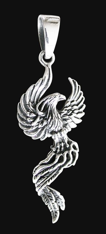 Lång och graciös Phoenix i Äkta silver.