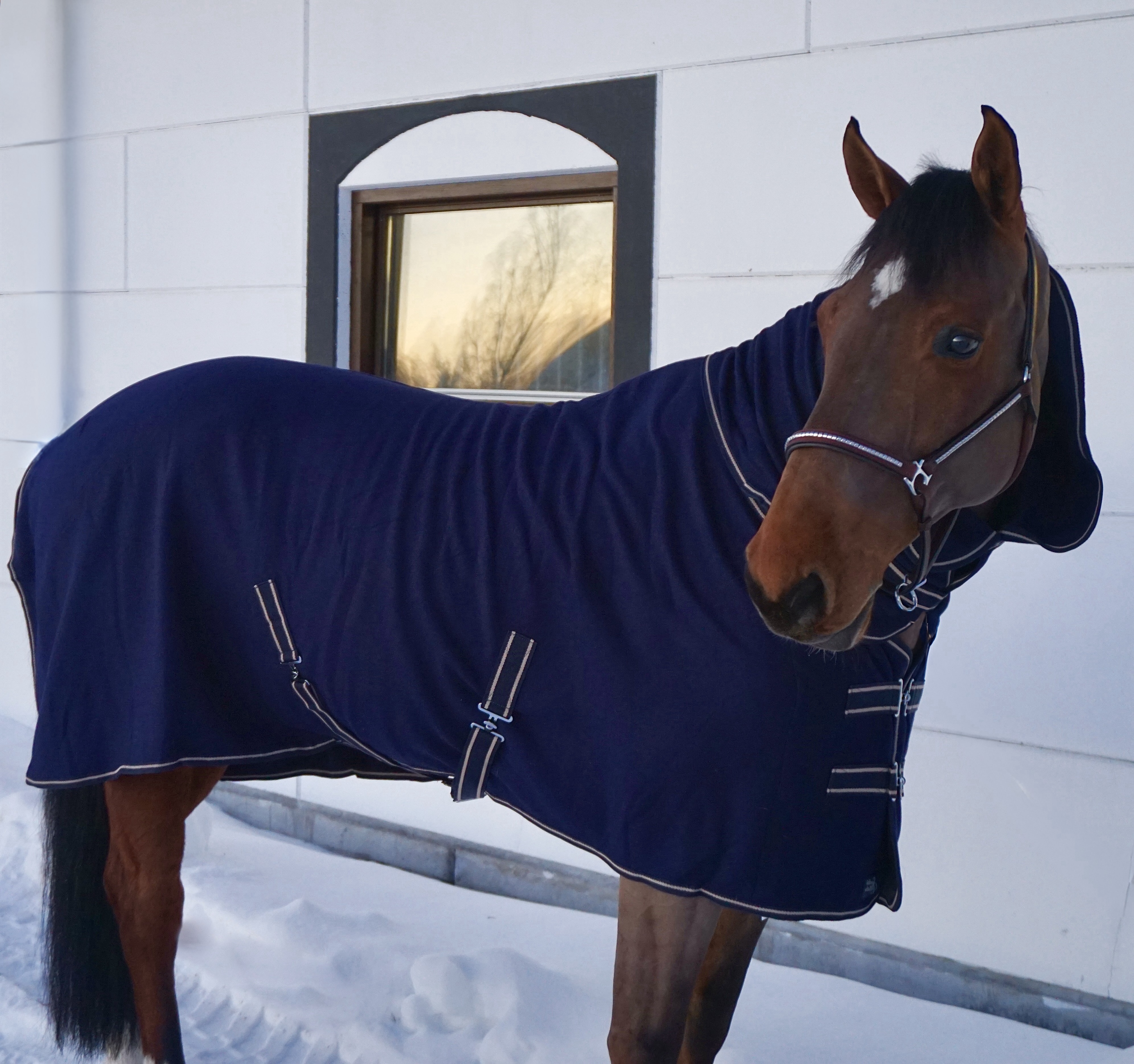 SWEDISH COLLECTION FLEECE BLANKET WITH INTEGRATED NECK