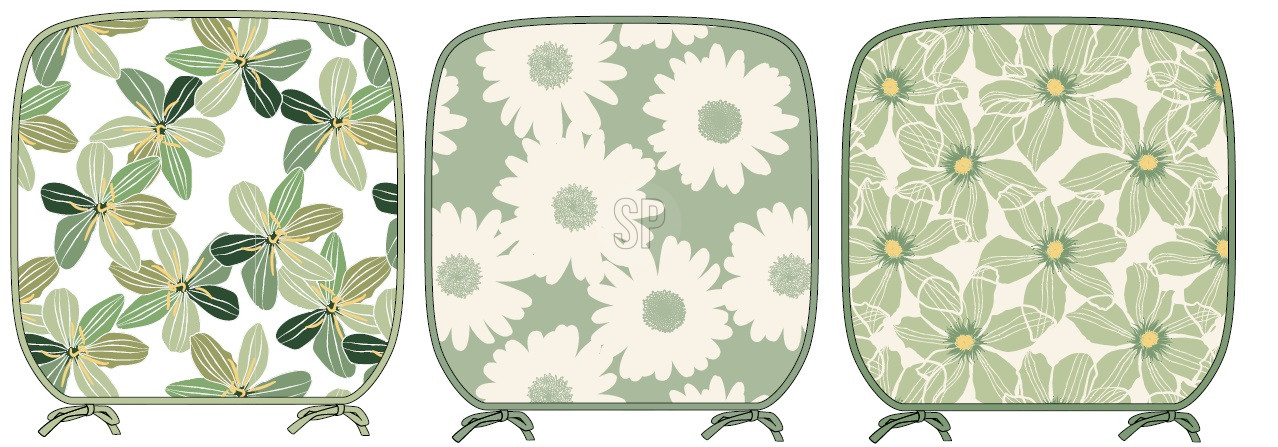 Stolsdyna med blommönster – 38 cm