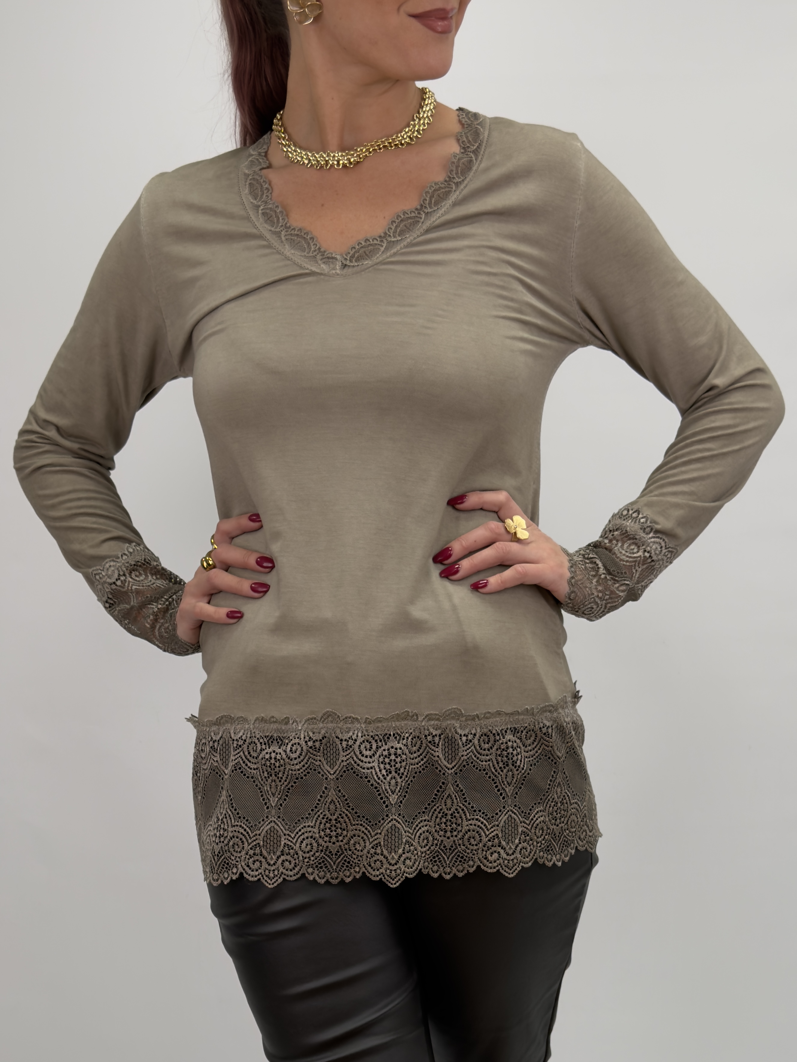 Lilian topp taupe one size - 4