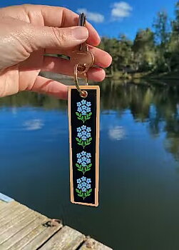 Keyring woven strap - Forget-me-not