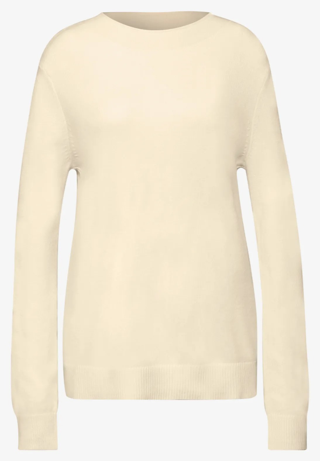 QR Rolled Edge Collar Sweater - Soft Beige - Street One - 5