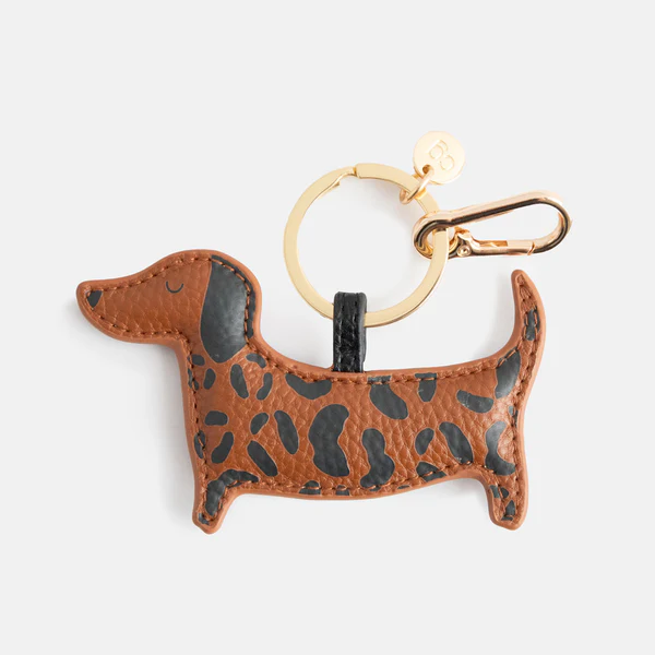 Nyckelring/Väsksmycke Tax - Leopard Sausage Dog